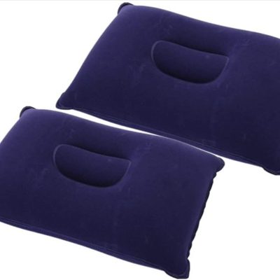 2-pack inflatable pillows, ultralight pillows, camping and travel pillows, small square flocked fabric inflatable pillows, suitable for camping and hiking.