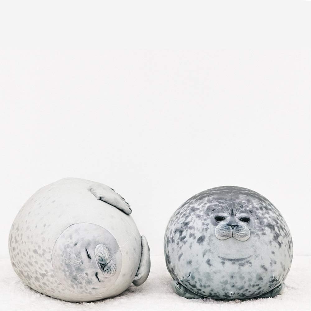 Chubby seal pillow, stuffed cotton plush animal toy, cute ocean theme, medium (17.6 inches) - Image 2