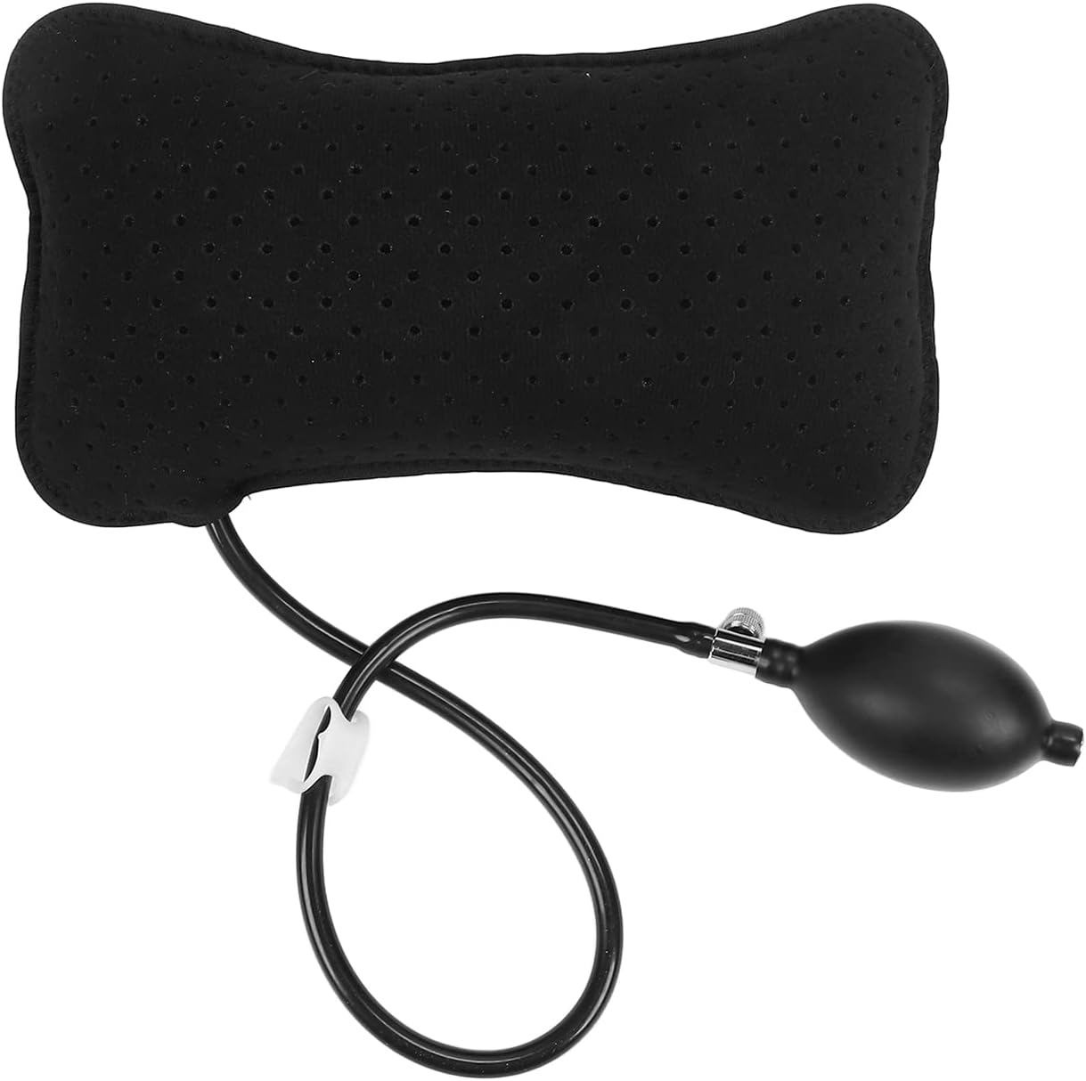 Inflatable lumbar pillow, portable and breathable lower back support pad, relieves lower back pain, head and neck discomfort, airplane seat cushion, with air pump, suitable for home, airplane, car, office chair, travel, sleeping, and elderly occasions.