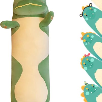 29.53-inch Dinosaur Plush Pillow Toy, Dinosaur Stuffed Animal Sleep Pillow, Cute Cartoon Soft Long Pillow, Children's Gift