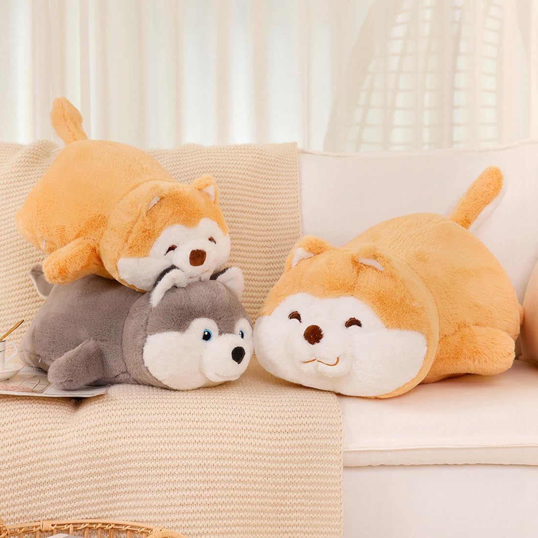 Soft plush corgi toys, Shiba Inu plush pillows, gifts for children and girls (40 cm/15.7 inches) - Image 2