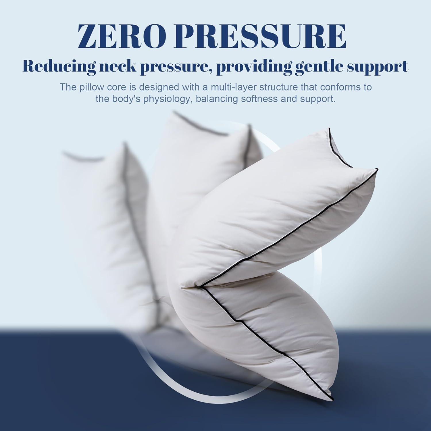 Goose Feather Down Pillows King Size Set of 2, Luxury Hotel Collection Bed Pillow 2 Pack, ™ Powered Fillings & Feathers Pillow,Fluffy Plush for Side Sleepers, Medium Firm, 20x36 in. - Image 2
