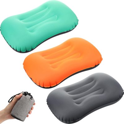3-pack inflatable camping and travel pillows, ultralight inflatable pillows, lightweight portable backpack pillows for neck and lumbar support, suitable for camping, hiking and sleep, 3 colors.