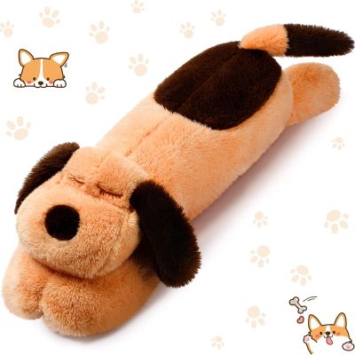 Dog pillow, plush toy, long pillow, suitable for dogs, large size, for sleeping and hugging, puppy pillow, birthday gift, suitable for children and girlfriends (23.6 inches)