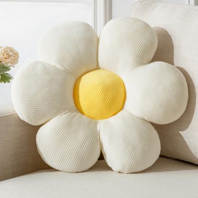 Flower pillows, daisy-shaped pillows, six petals, 15.75 inches, home decor pillows, suitable for beds, sofas, benches
