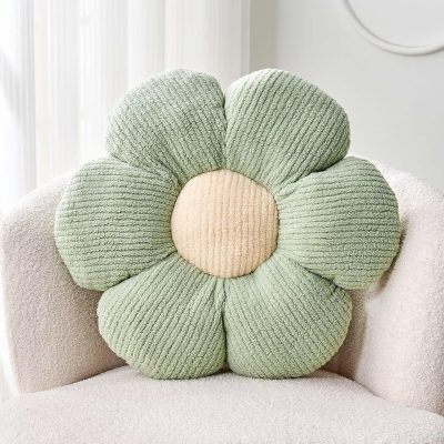 Flower Plush Pillow, Sage Green, 14.9 inches, Floor Standing, Home Decor, Cute and Beautiful Plush Decorative Pillow, Suitable for Beds, Sofas, and Recliners